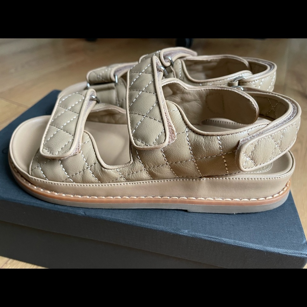 Tony Bianco Beige Quilted Sandals - Picture 7 of 13